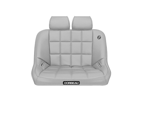 Corbeau 36-Inch Baja Bench Suspension Seat in Grey Vinyl Headrest HR09