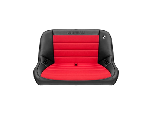 Corbeau 40-Inch Baja Bench Suspension Seat in Black Vinyl / Red Cloth 64017