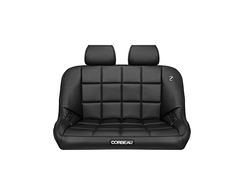 Corbeau 42-Inch Baja Bench Suspension Seat in Black Vinyl Headrest HR01