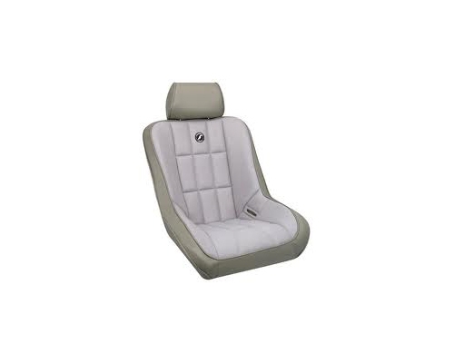 Corbeau Baja Low Back Suspension Seat in Grey Vinyl Headrest HR09