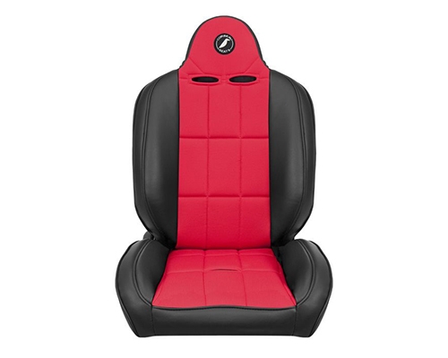 Corbeau Baja RS Suspension Seat in Black Vinyl / Red Cloth 66407