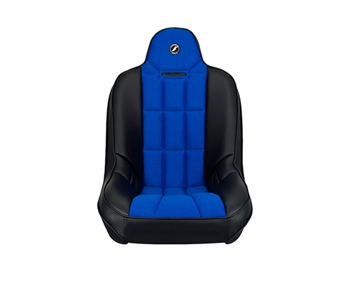 Corbeau Baja SS Suspension Seat in Black Vinyl / Blue Cloth 65405
