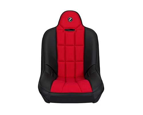 Corbeau Baja SS Suspension Seat in Black Vinyl / Red Cloth 65407