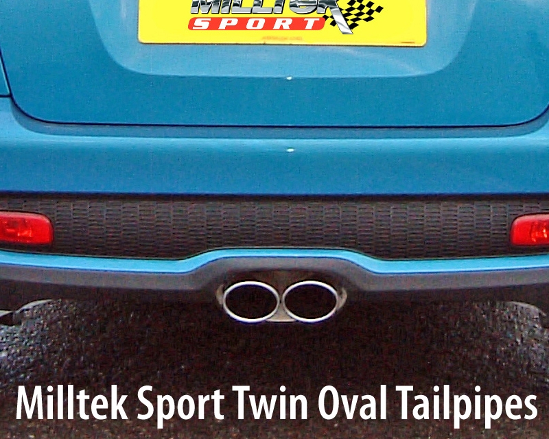 Milltek Catback Non-Resonated - Twin Oval Tips | Does Not Fit JCW Cars | Twin Oval Tip Assembly Mini Cooper S MK2 1.6L Turbo 06-13