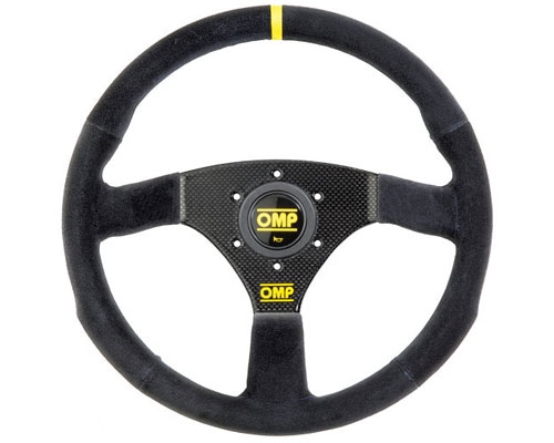 OMP 320 Carbon S Flat 320mm Black Suede Steering Wheel