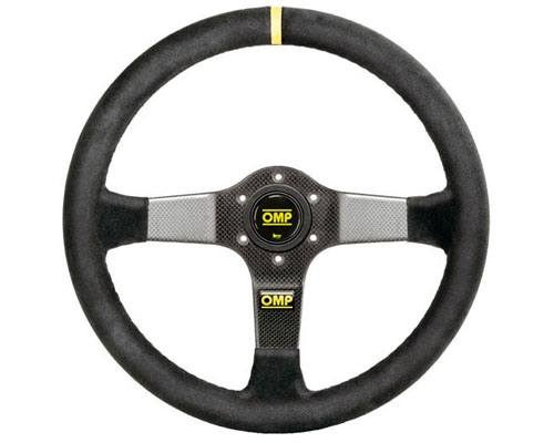 OMP 350 Carbon D Dished 350mm Black Suede Steering Wheel