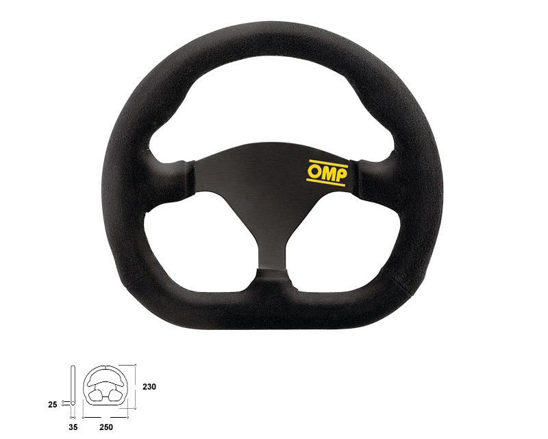 OMP Formula Quadro Steering Wheel Black Suede