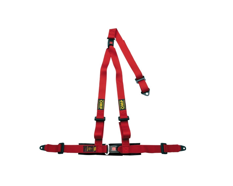 OMP Strada 3 3-Point Racing Harness, Red