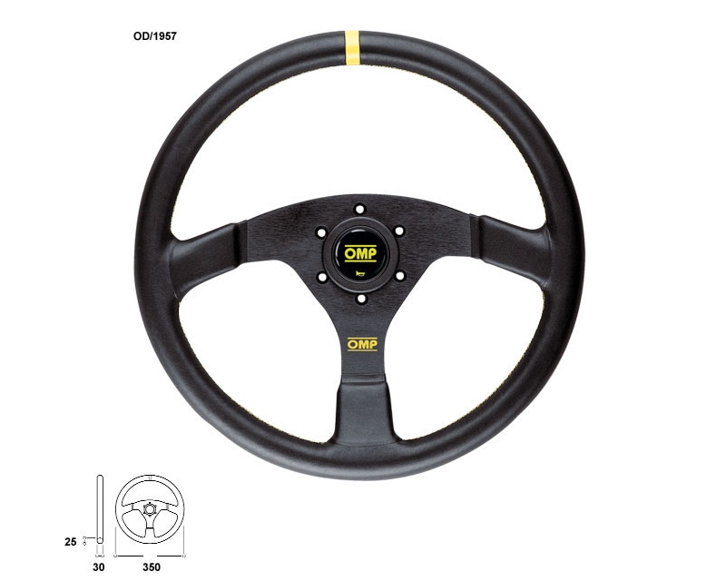 OMP Velocita Steering Wheel Black Leather