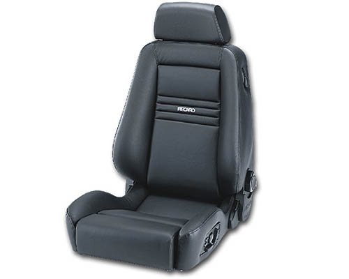 Recaro Ergomed ES Left Seat Balck Leather and Vinyl/Black Artista Grey Logo