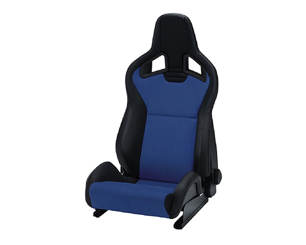 Recaro Sportster CS Left Seat Black Vinyl/Blue Dinamica Blue Logo