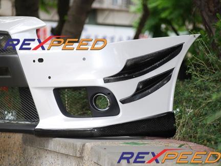 Rexpeed V-Style Карбоновые Накладки Переднего Бампера Evo X