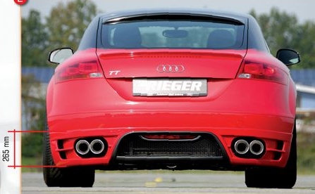 Rieger Carbon Look Rear Skirt w/ Intakes for Dual Tips Audi TT 8J 07-12