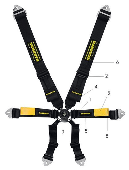 Schroth Racing Harness 2in/3in HANS Specific Shoulder Enduro Black Belt