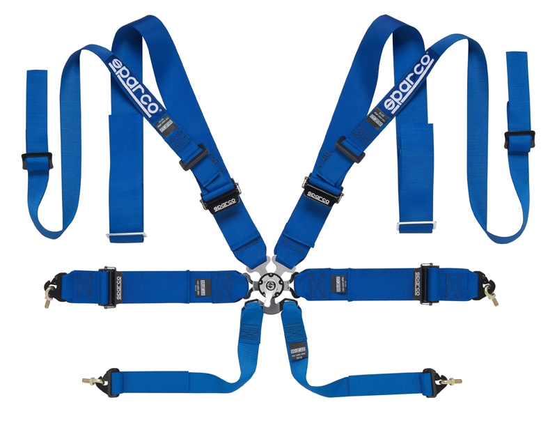 Sparco Blue Competition 8-Point Double Shoulder Harness