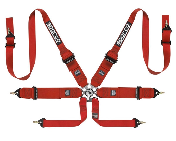Sparco Competition 6-Point Harness HANS Compatible Red