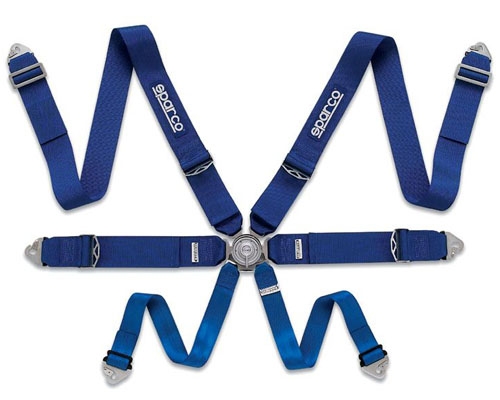 Sparco Competition 6-Point Pull Up Style Harness Blue