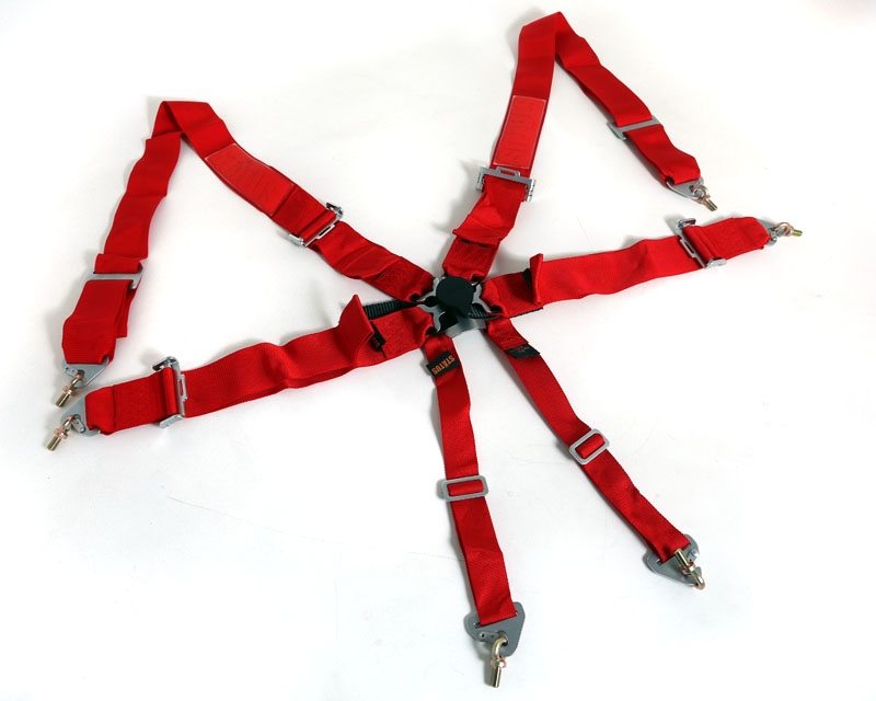 Status Racing 3 Inch 6 Point Cam Lock Harness Kit Red - FIA Approved