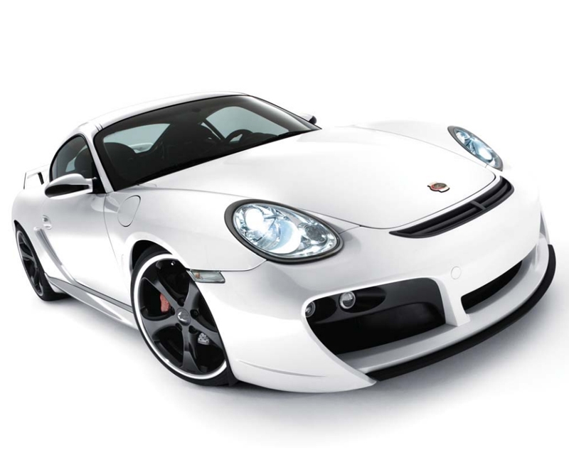 TechArt Front Spoiler Type 2 GTS with Black Running Lights Porsche Cayman 987.2 with OE DRL 10-13